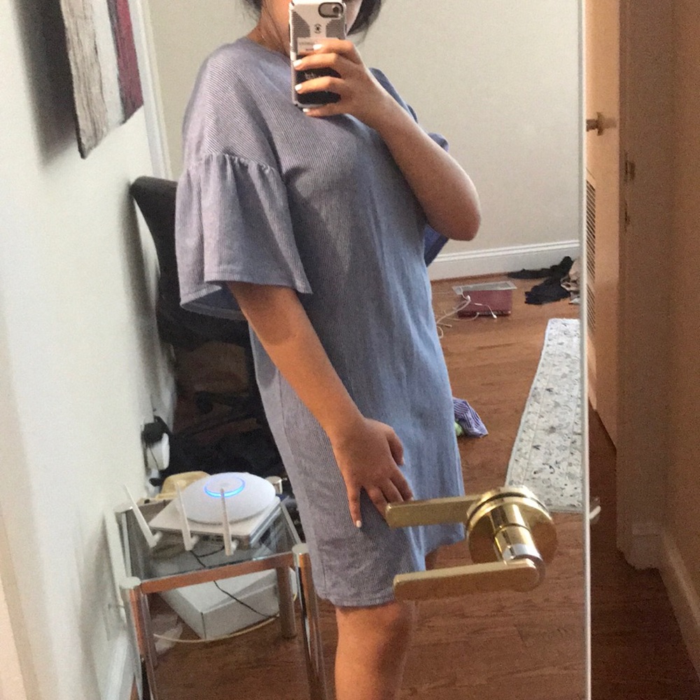 ZARA Blue and White striped dress - Picture 6 of 6